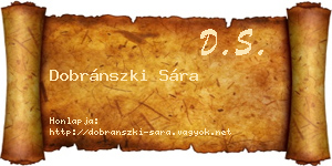 Dobránszki Sára névjegykártya