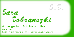 sara dobranszki business card